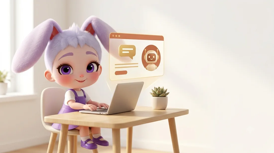 LaPientのAIアシスタントキャラクター「ラピ」がAI搭載サイトを制作しているイメージ