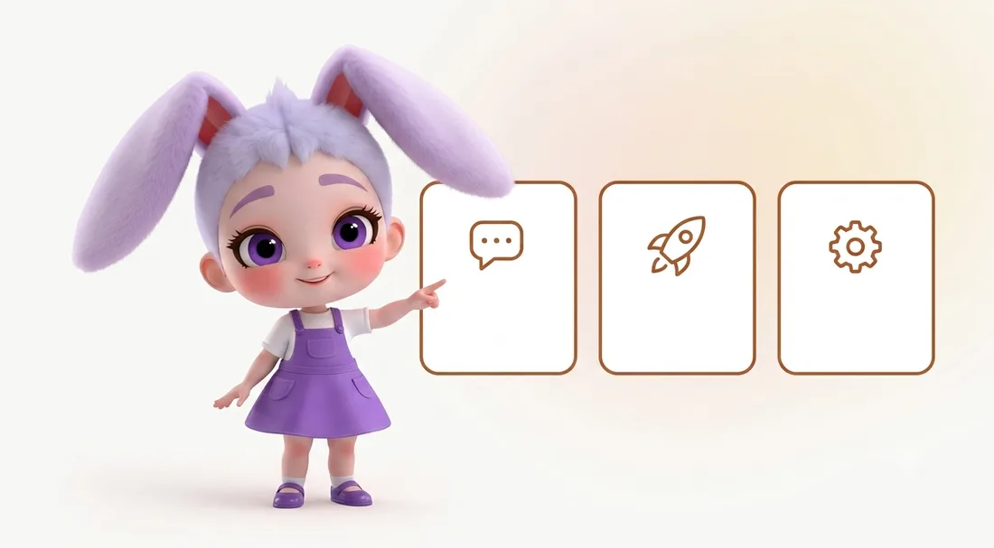 LaPientのAIアシスタントキャラクター「ラピ」が3つのプランを紹介している